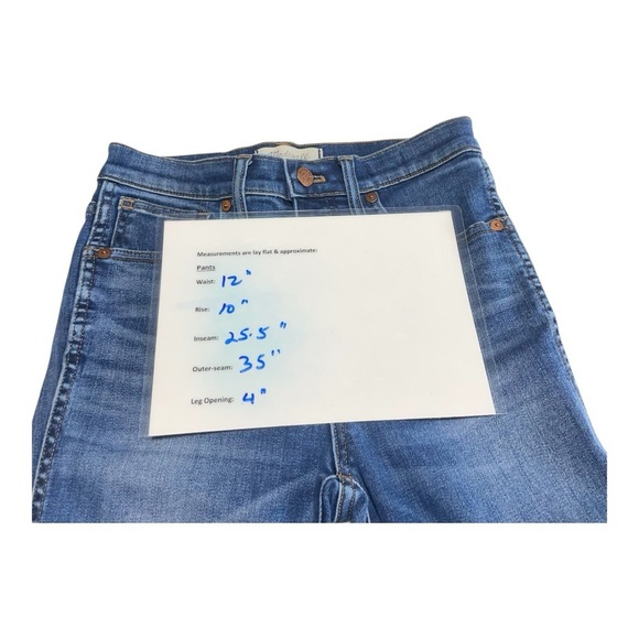 Madewell Blue High-Rise Skinny Jeans with Frayed Hem size 25 style #G7391 - Picture 10 of 11